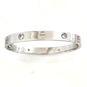 Stainless Steel Love Screw Bangle Bracelet With Stones and Screwdriver in Silver